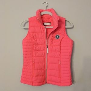 PRICE DROP- A&F Bright Pink Puffer Vest Sz Small